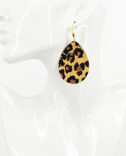 Load image into Gallery viewer, Mini Tan Cheetah Leather Earrings - E19-3547