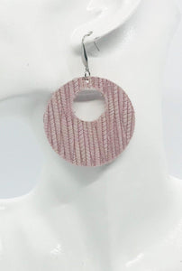 Light Pink Genuine Leather Earrings - E19-363