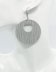 Gray Genuine Leather Earrings - E19-364