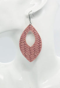 Pink Genuine Leather Earrings - E19-368