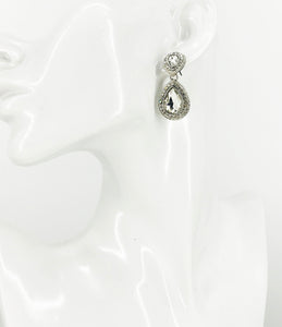 Rhinestone Teardrop Earrings - E19-3696