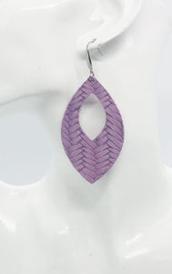 Purple Italian Leather Earrings - E19-370