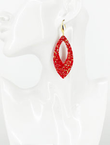 Red Chunky Glitter Earrings - E19-3717