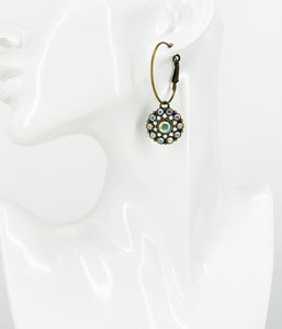 Rhinestone Pendant Hoop Earrings - E19-3780
