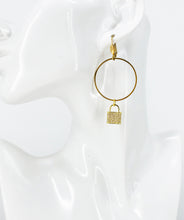 Load image into Gallery viewer, Pave Lock &amp; Hoop Earrings - E19-3784