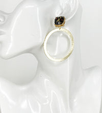 Load image into Gallery viewer, Stud &amp; Brushed Gold Pendant Earrings - E19-3991