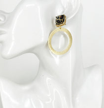 Load image into Gallery viewer, Stud &amp; Brushed Gold Pendant Earrings - E19-3992
