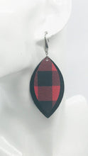 Load image into Gallery viewer, Black and Plaid Genuine Leather Earrings - E19-400