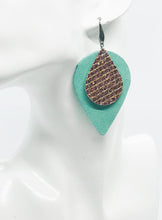 Load image into Gallery viewer, Genuine Leather and Glitter Earrings - E19-416