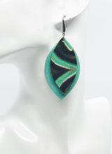 Load image into Gallery viewer, Mint and Teal Genuine Leather Earrings - E19-417