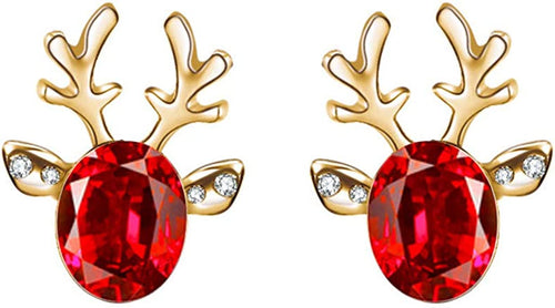 Christmas Reindeer Gemstone Stud Earrings - E19-4253