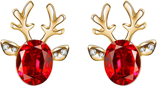 Christmas Reindeer Gemstone Stud Earrings - E19-4253