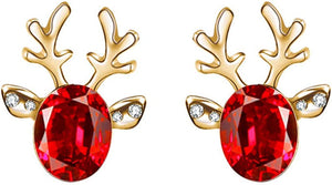 Christmas Reindeer Gemstone Stud Earrings - E19-4253