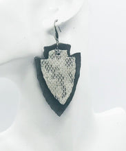 Load image into Gallery viewer, Snake and Grey Suede Leather Earrings - E19-433