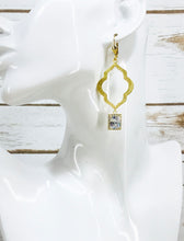 Load image into Gallery viewer, Brushed Gold &amp; CZ Pendant Earrings - E19-4361