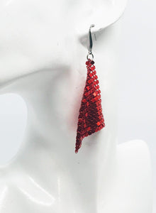 Red Chainmail Earrings - E19-440