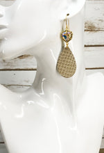 Load image into Gallery viewer, Rhinestone &amp; Leather Pendant Earrings - E19-4412