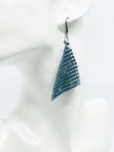 Blue Green Chainmail Earrings - E19-442