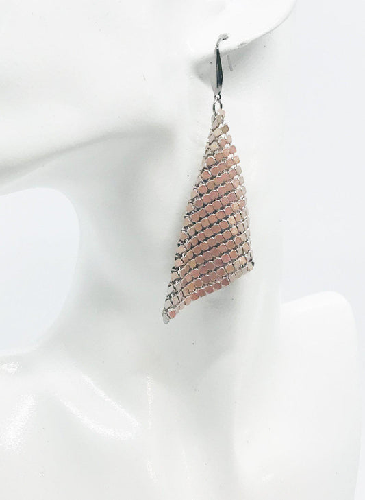 Orange Green Chainmail Earrings - E19-444