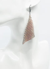 Load image into Gallery viewer, Orange Green Chainmail Earrings - E19-444
