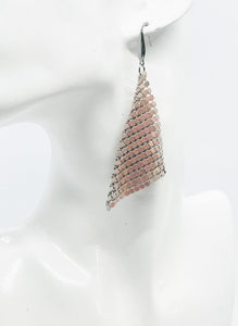 Orange Green Chainmail Earrings - E19-444