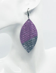 Purple Italian Leather Painted Earrings - E19-517