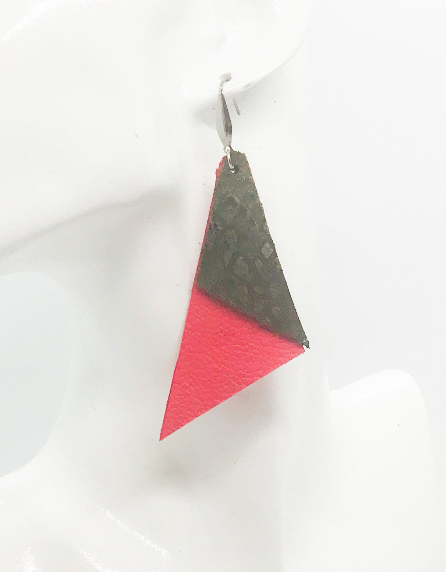 Layered Genuine Leather Earrings - E19-522