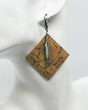 Load image into Gallery viewer, Silver Speckled Cork Earrings - E19-636