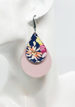 Load image into Gallery viewer, Pink Layered Genuine Leather Earrings - E19-644