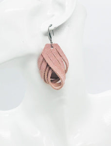 Pink Suede Leather Earrings - E19-685