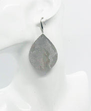 Load image into Gallery viewer, Silver on Gray Metallic Camo Leather Earrings - E19-708