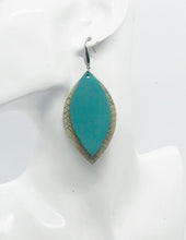 Load image into Gallery viewer, Desert Sand Braided Fishtail Leather and Teal Leather Earrings - E19-730