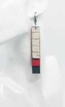 Load image into Gallery viewer, Brown, Coral and Ivory Layered Leather Earrings - E19-735