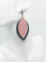 Load image into Gallery viewer, Brown and Pink Genuine Leather Earrings - E19-744