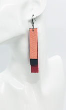 Load image into Gallery viewer, Coral, Brown and Salmon Genuine Leather Earrings - E19-806