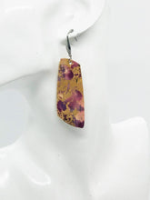 Load image into Gallery viewer, Cranberry Splash Cork Leather Earrings - E19-813
