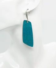 Load image into Gallery viewer, Turquoise Cork Leather Earrings - E19-825
