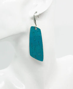 Turquoise Cork Leather Earrings - E19-825