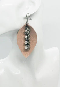 Pink Genuine Leather Earrings - E19-855