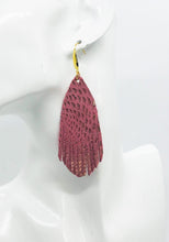 Load image into Gallery viewer, Rose Gold Frayed Leather Earrings - E19-864