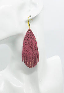 Rose Gold Frayed Leather Earrings - E19-864
