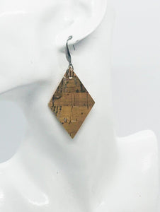 Silver Speckled Cork Earrings - E19-870
