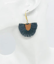 Load image into Gallery viewer, Gray Fan Shaped Tassel Earrings - E19-882