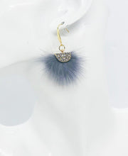 Load image into Gallery viewer, Mink Fur Fan Shaped Tassel Earrings - E19-884