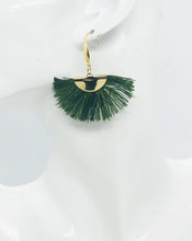Load image into Gallery viewer, Olive Fan Shaped Tassel Earrings - E19-892