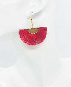 Red Fan Shaped Tassel Earrings - E19-895