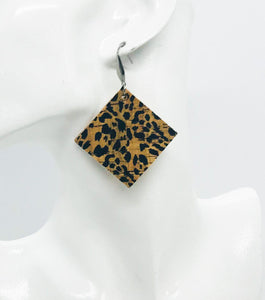 Spotted Cheetah Cork Leather Earrings - E19-900