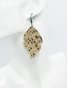 Rose Gold Genuine Leather Earrings - E19-915