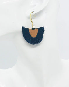 Blue Fan Shaped Tassel Earrings - E19-963