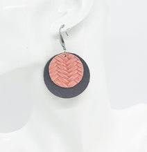 Load image into Gallery viewer, Milk Chocolate and Cameo Pink Leather Earrings - E19-965